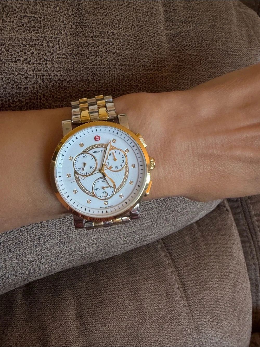 MICHELE Sport Two-Tone Diamond Chronograph Swiss Watch